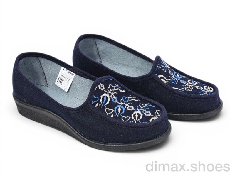 Rai shoes 56125218 синій вишивка