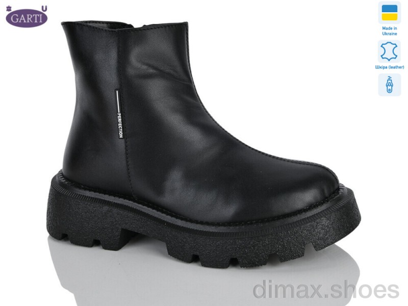 Garti 347 чорна шкіра хутро