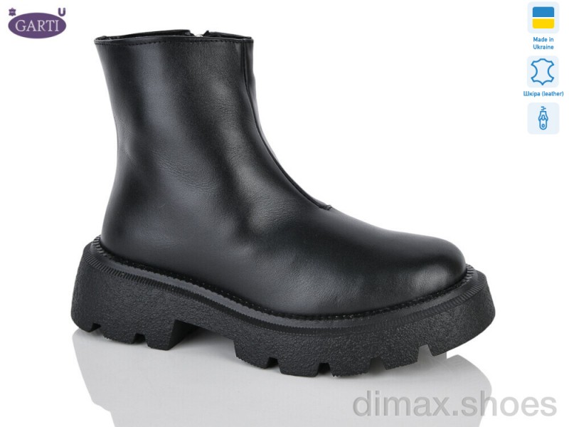 Garti 6725 чорна шкіра хутро