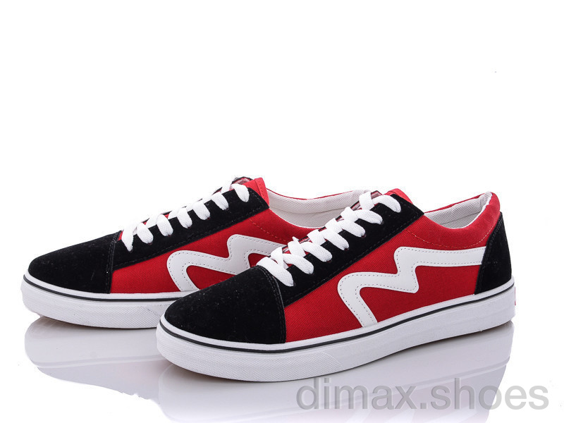 Ok Shoes 176 black-red Кеды