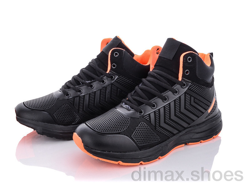 Ok Shoes 1037 black-orange Ботинки