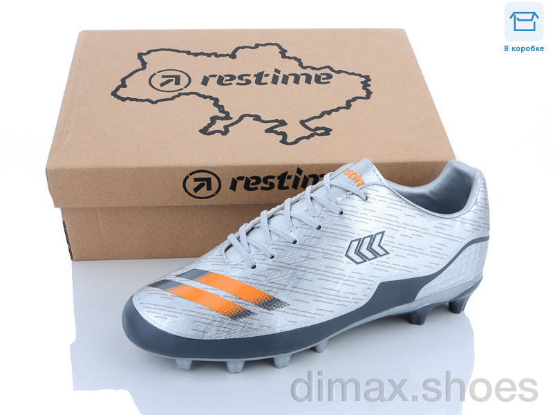 Restime DMB23667-2 silver-orange Футбольная обувь