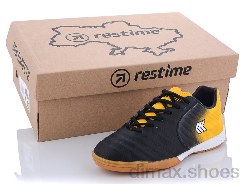 Restime DD020810 black-white-yellow Футбольная обувь