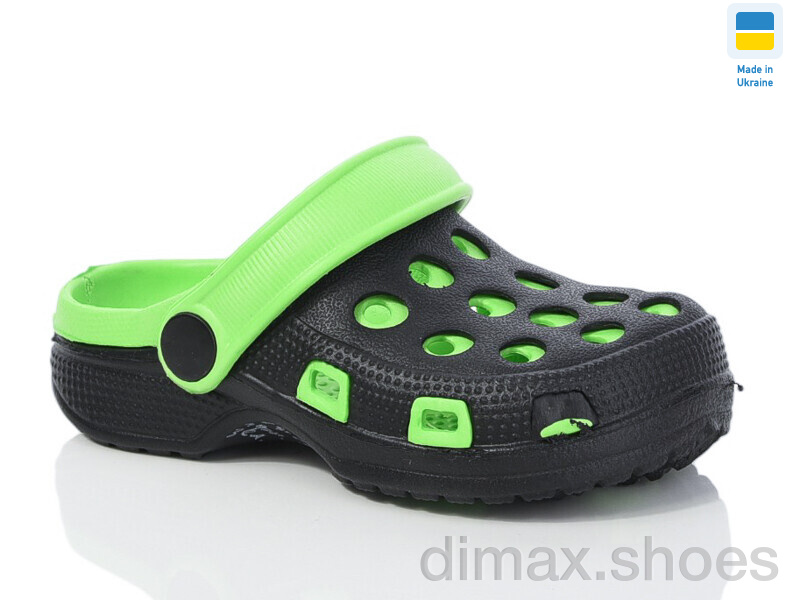Lot Shoes H-7 чорно-зелений Кроксы