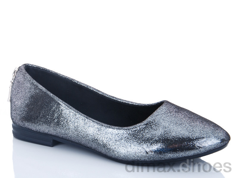 QQ shoes 603-3 серебряный Балетки