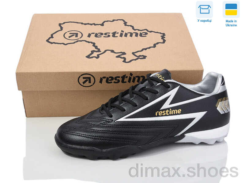 Restime DM024127-1 black-white Футбольная обувь