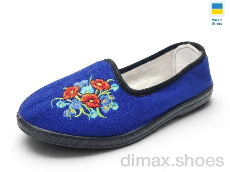 Rai shoes Тапки жіночі вишивка синій