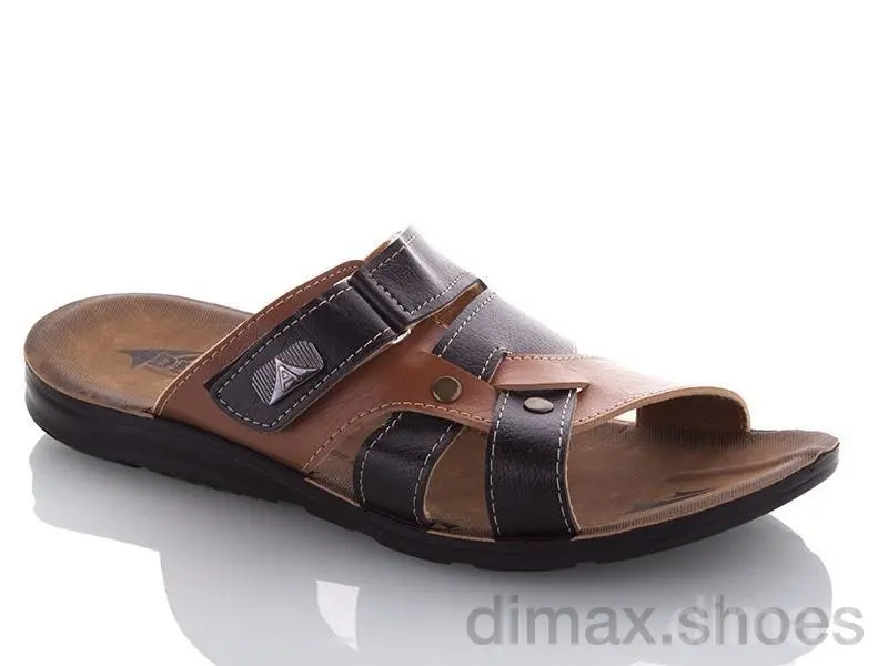 DeMur M6844G black-camel Шлепки